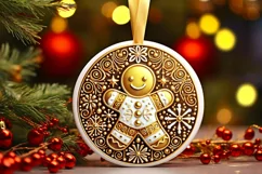 Round Christmas Ornament Sublimation|Clipart Product Image 2