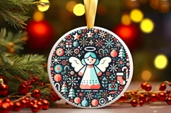 Round Christmas Ornament Sublimation|Clipart Product Image 1