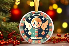 Round Christmas Ornament Sublimation|Clipart Product Image 1