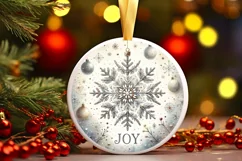 Round Christmas Ornament Sublimation|Clipart Product Image 1