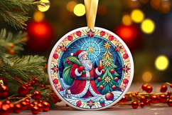 Round Christmass Ornament PNG Product Image 1
