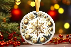 Round Christmas Ornament Sublimation|Clipart Product Image 1