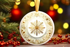 Round Christmas Ornament Sublimation|Clipart Product Image 3