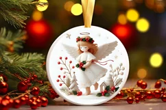 Round Christmas Ornament Sublimation|Clipart Product Image 2