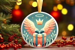Round Christmas Ornament Sublimation|Clipart Product Image 2