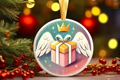 Round Christmas Ornament Sublimation|Clipart Product Image 2