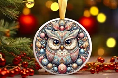 Round Christmas Ornament Sublimation|Clipart Product Image 1