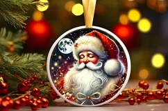 Round Christmas Ornament Sublimation|Clipart Product Image 2