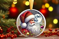 Round Christmas Ornament Sublimation|Clipart Product Image 2