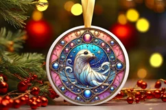Round Christmas Ornament Sublimation|Clipart Product Image 1