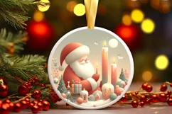 Round Christmas Ornament Sublimation|Clipart Product Image 1