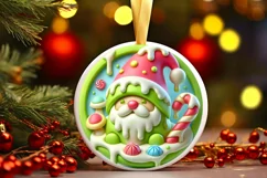 Round Christmas Ornament Sublimation|Clipart Product Image 2
