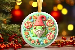 Round Christmas Ornament Sublimation|Clipart Product Image 2
