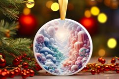 Winter Scene Round Ornament Sublimation PNG Product Image 3