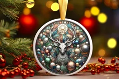 Round Christmas Ornament Sublimation|Clipart Product Image 1