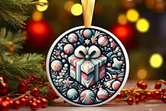 Round Christmas Ornament Sublimation|Clipart Product Image 1