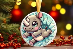 Round Christmas Ornament Sublimation|Clipart Product Image 2
