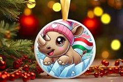 Round Christmas Ornament Sublimation|Clipart Product Image 2