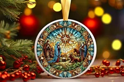 Round Christmas Ornament Sublimation|Clipart Product Image 2