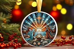 Round Christmas Ornament Sublimation|Clipart Product Image 2