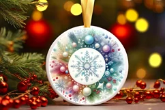 Round Christmas Ornament Sublimation|Clipart Product Image 1