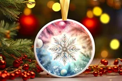 Round Christmas Ornament Sublimation|Clipart Product Image 1