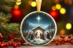 Round Christmas Ornament Sublimation|Clipart Product Image 1