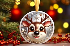 Shiny Christmas Face Round Deer Product Image 3