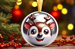 Shiny Christmas Face Round Deer Product Image 1
