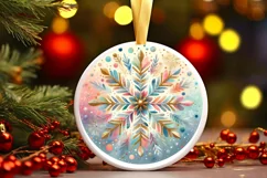 Round Christmas Ornament Sublimation|Clipart Product Image 1