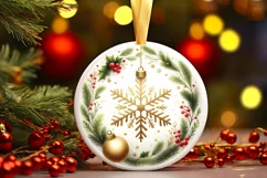 Round Christmas Ornament Sublimation|Clipart Product Image 3