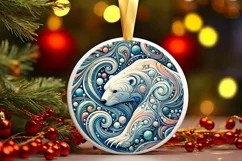 Round Christmas Ornament Sublimation|Clipart Product Image 2