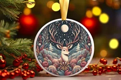 Round Christmas Ornament Sublimation|Clipart Product Image 1