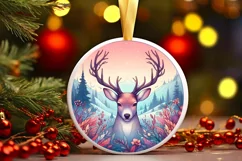 Round Christmas Ornament Sublimation|Clipart Product Image 1