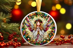 Round Christmas Ornament Sublimation|Clipart Product Image 1