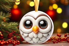 Shiny Christmas Face Round Owl Product Image 3
