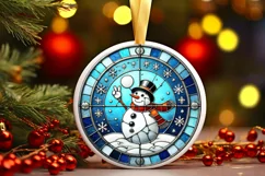 Round Christmas Ornament Sublimation|Clipart Product Image 2