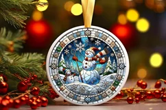 Round Christmas Ornament Sublimation|Clipart Product Image 2
