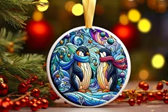 Round Christmas Ornament Sublimation|Clipart Product Image 1