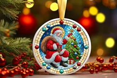 Round Christmas Ornament Sublimation|Clipart Product Image 2