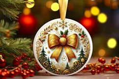 Round Christmas Ornament Sublimation|Clipart Product Image 2