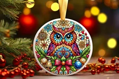 Round Christmas Ornament Sublimation|Clipart Product Image 1
