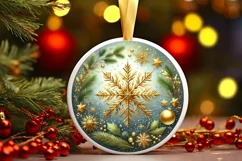 Round Christmas Ornament Sublimation|Clipart Product Image 1