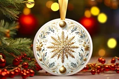 Round Christmas Ornament Sublimation|Clipart Product Image 1