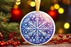 Round Christmas Ornament Sublimation|Clipart Product Image 3
