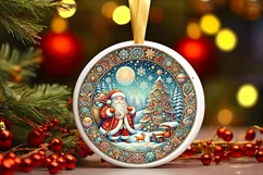 Round Christmas Ornament Sublimation|Clipart Product Image 2