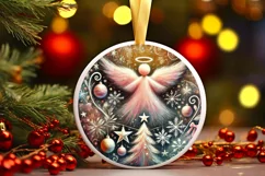 Round Christmas Ornament Sublimation|Clipart Product Image 2
