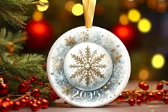 Round Christmas Ornament Sublimation|Clipart Product Image 1