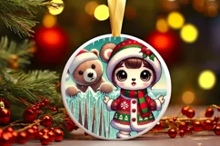 Round Christmas Ornament Sublimation|Clipart Product Image 2