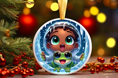 Round Christmass Ornament PNG Product Image 1